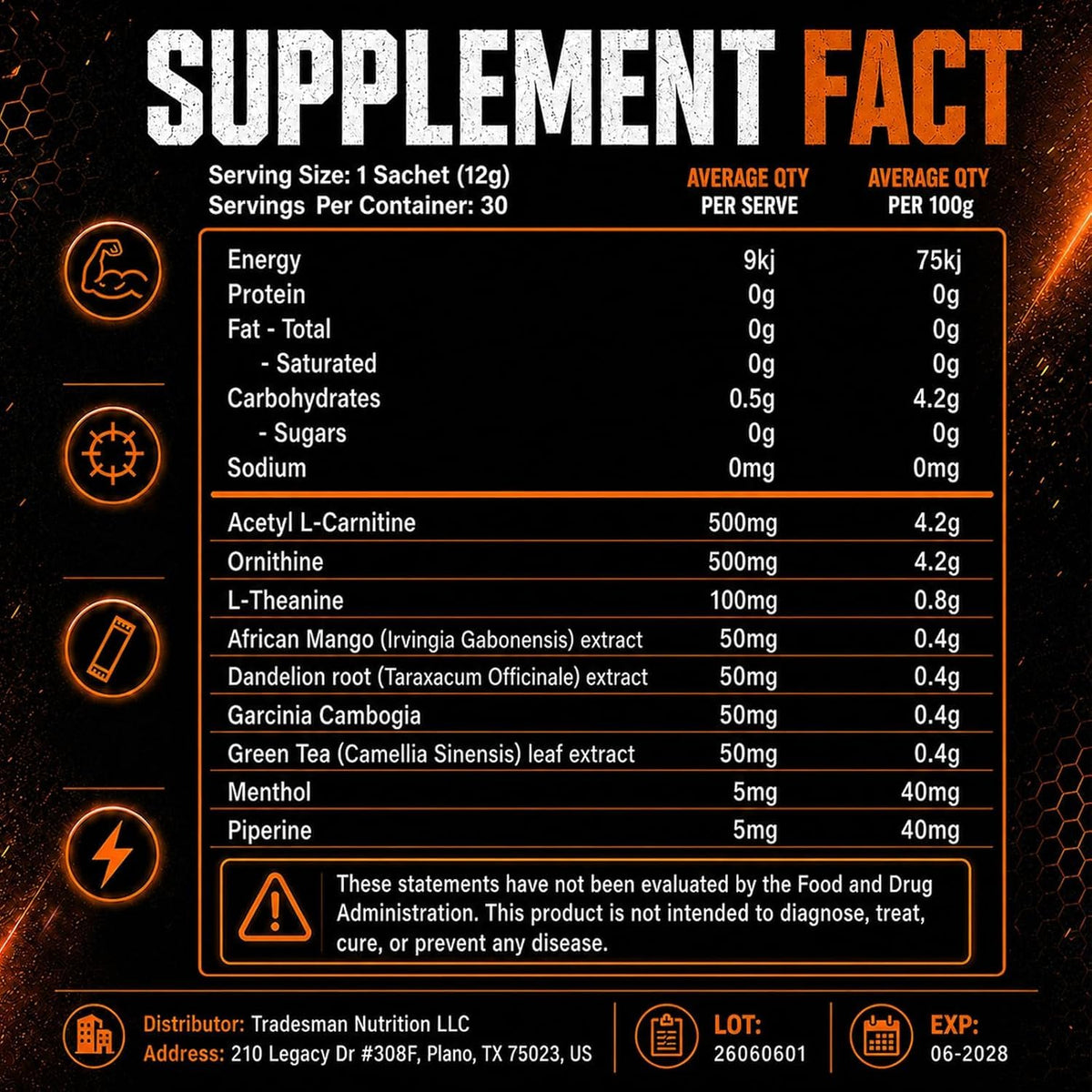 TRADESMAN NUTRITION T-Fuel et Shred 572g - emballage