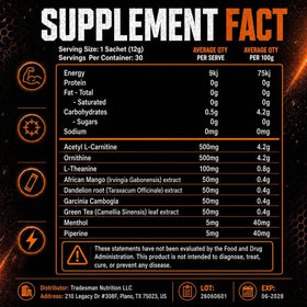 TRADESMAN NUTRITION T-Fuel et Shred 572g - emballage