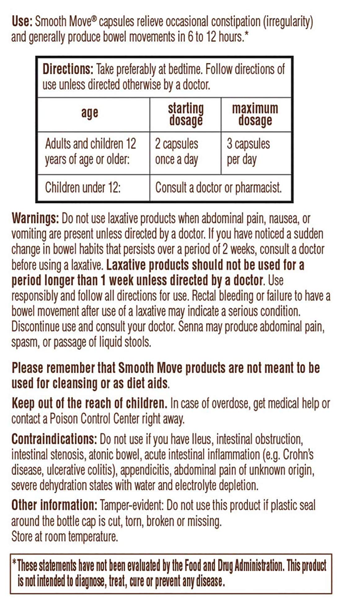 Traditional Medicinals Smooth Move Senna capsules close-up