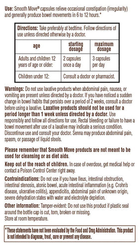 Traditional Medicinals Smooth Move Senna capsules close-up
