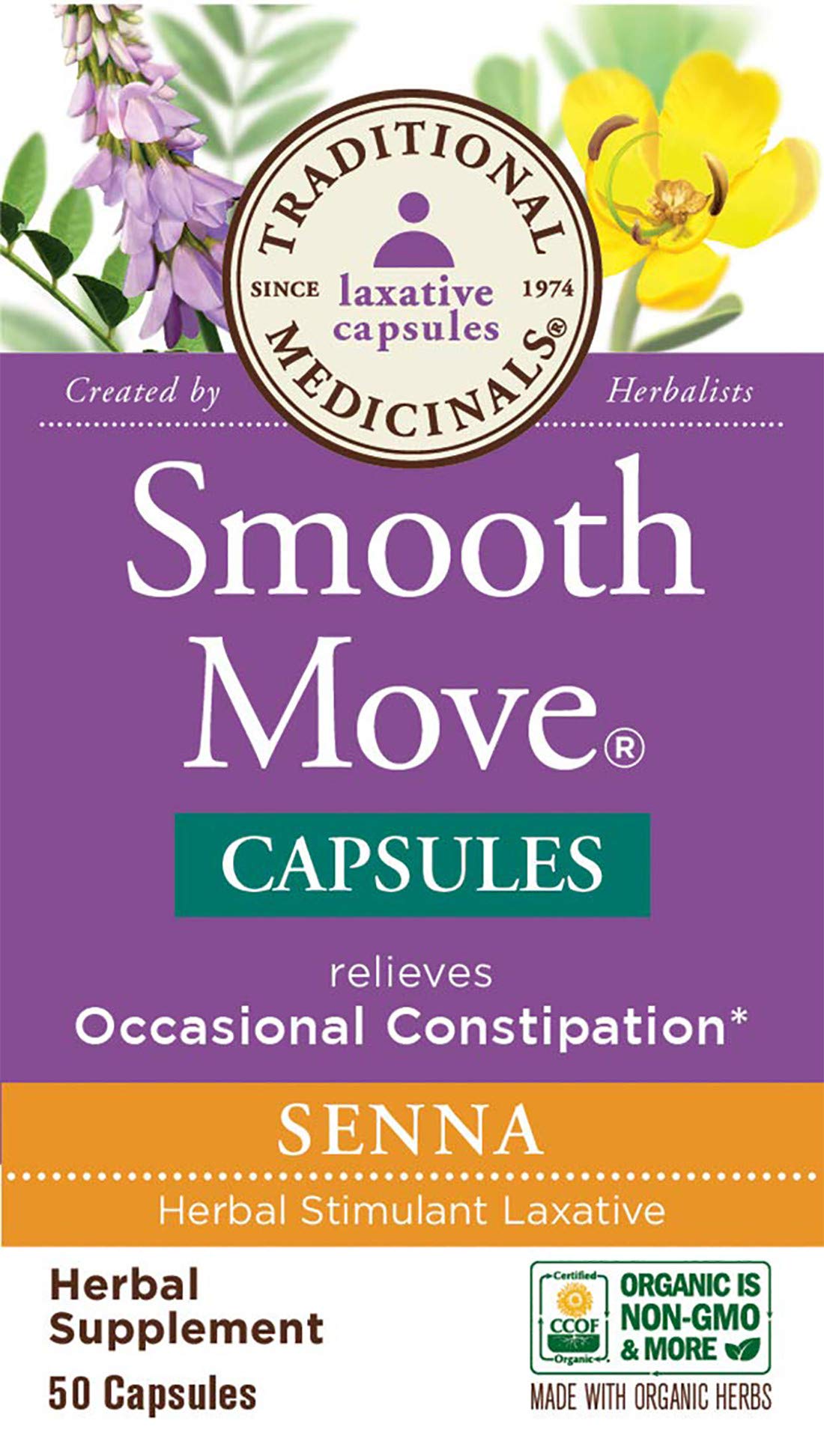 Traditional Medicinals Smooth Move Senna capsules packaging