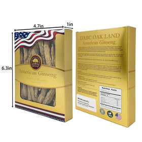 Tranches de ginseng américain de DABC OAK LAND sur une table
