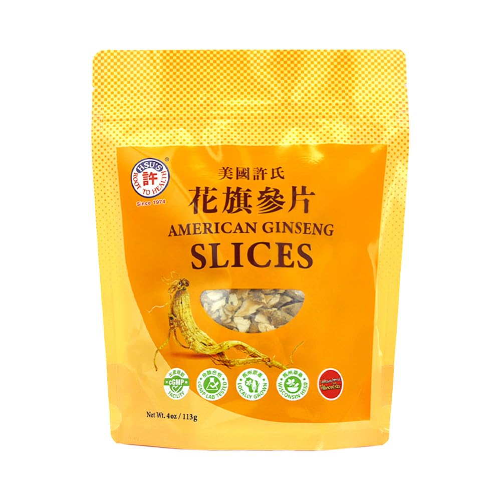 Tranches de ginseng américain Hsu's 227g vue de face