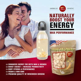 Tranches de ginseng américain Zen Ginseng sur une table en bois
