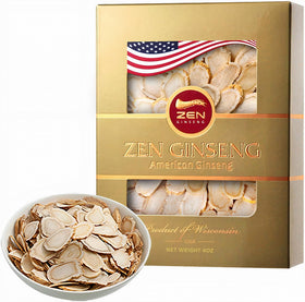 Tranches de ginseng du Wisconsin Zen Ginseng, vue de face