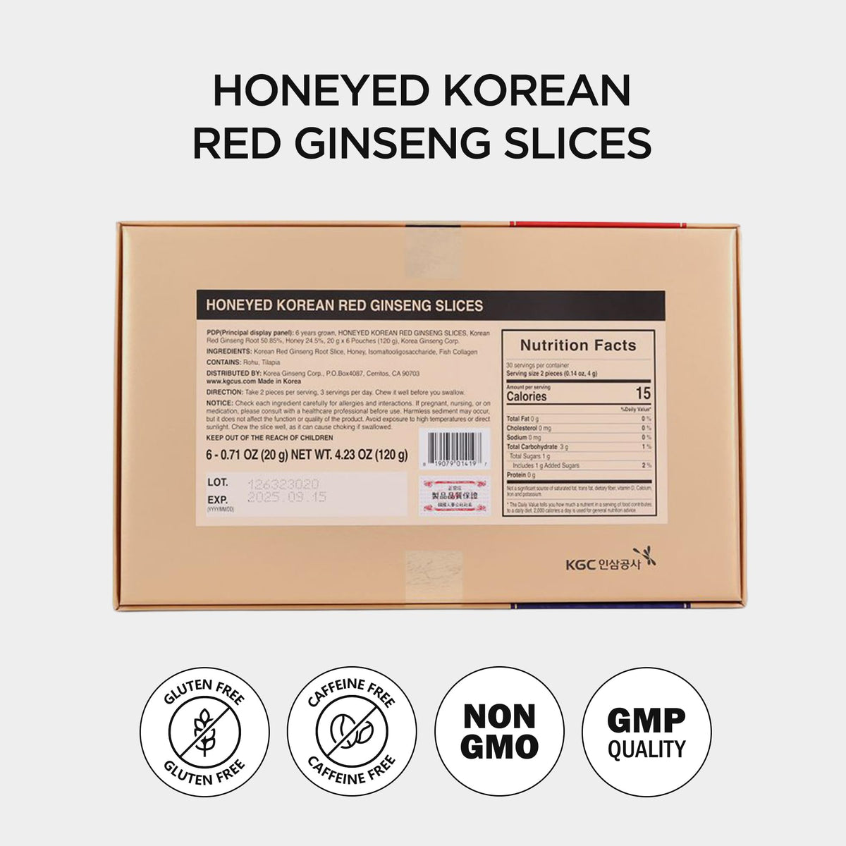 Tranches de ginseng rouge coréen miel dans un bol