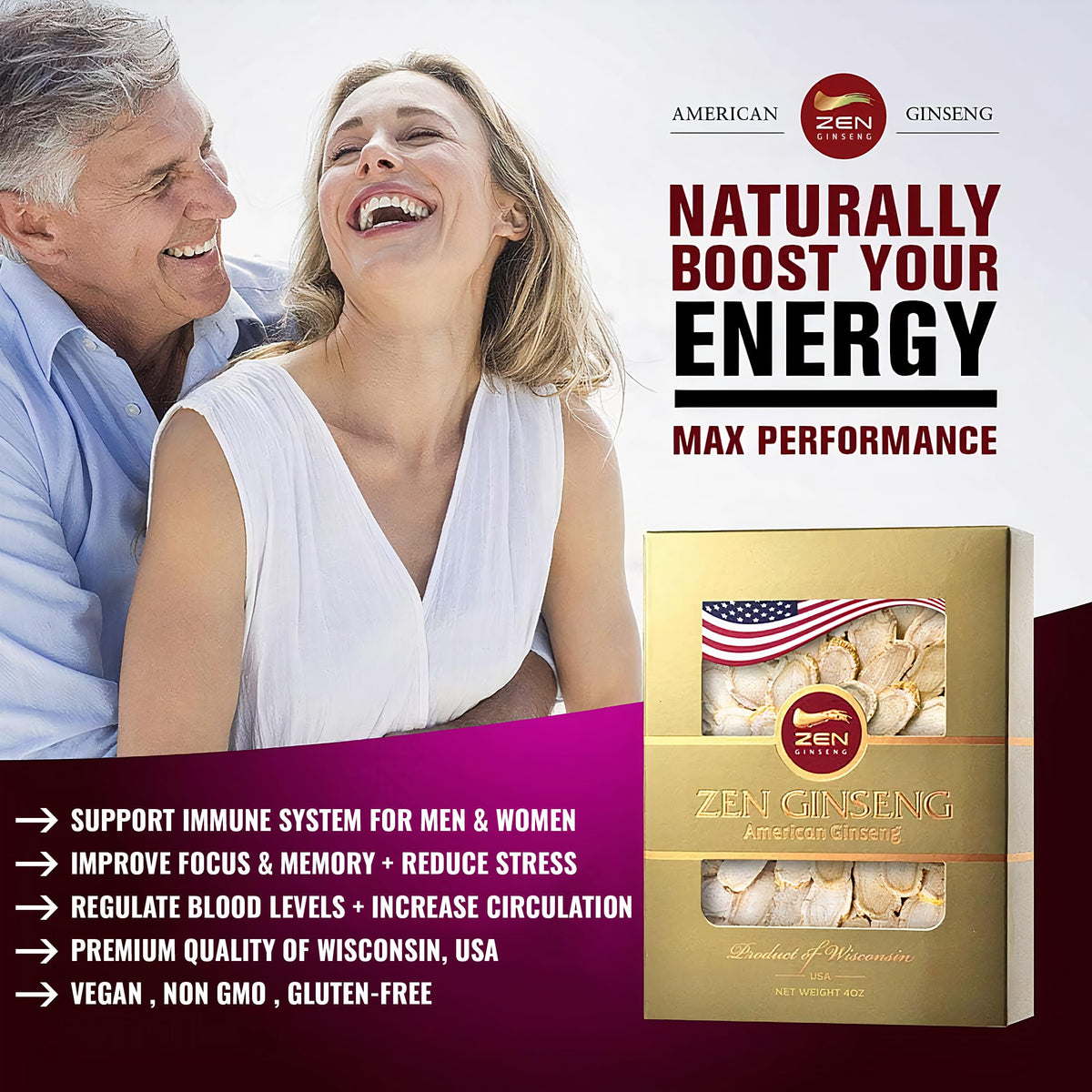 Tranches de ginseng Zen Ginseng sur une table