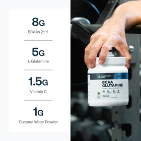 Transparent Labs BCAA Glutamine 8000 mg en poudre, portion prête à consommer