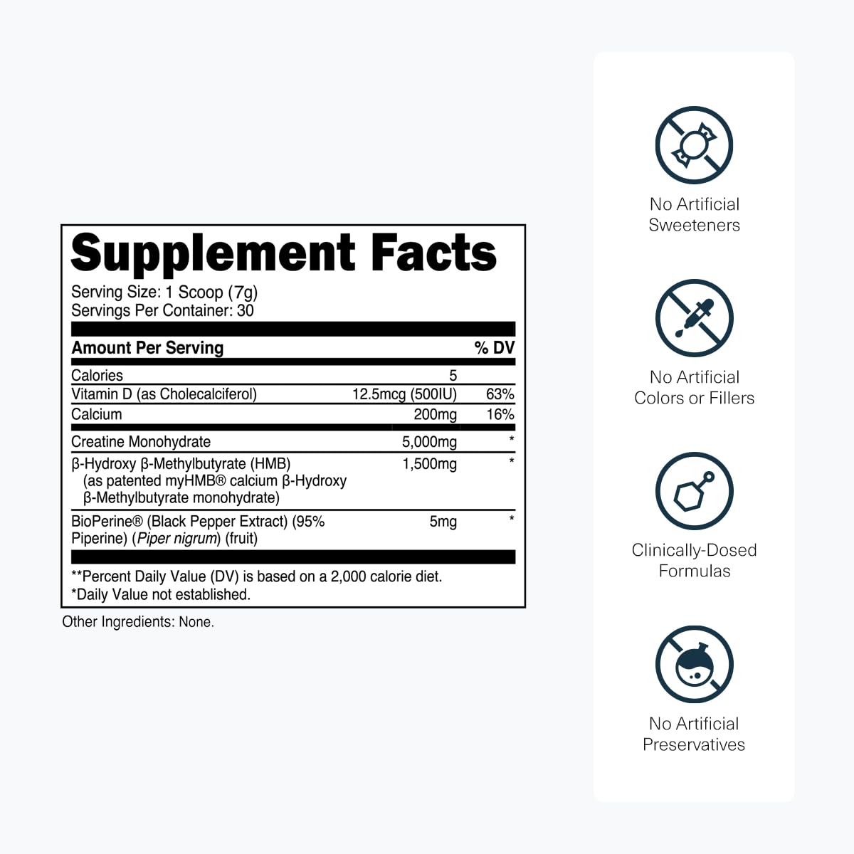 Transparent Labs Creatine HMB 281g vue de côté