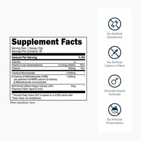 Transparent Labs Creatine HMB 281g vue de côté