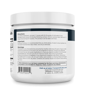 Transparent Labs Creatine HMB 358g en gros plan sur la poudre
