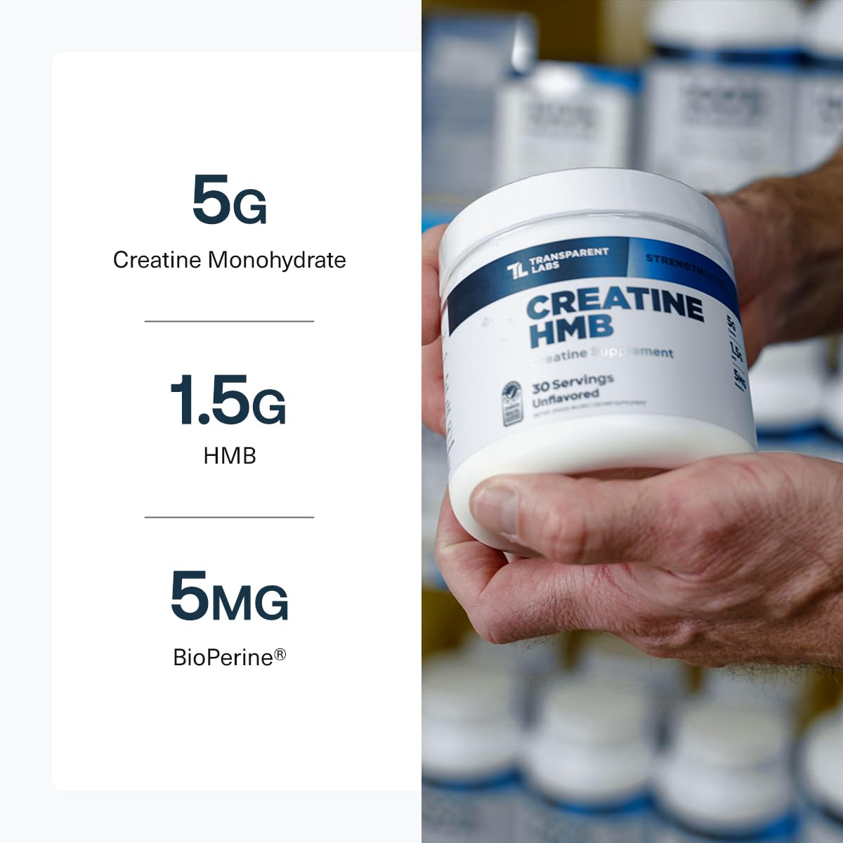 Transparent Labs Creatine HMB dans un shaker