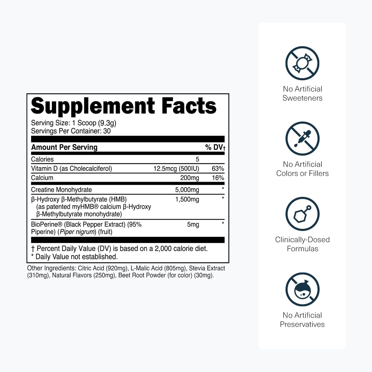 Transparent Labs Creatine HMB Poudre 30 Servings - cuillère doseuse incluse
