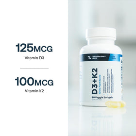 Transparent Labs D3 K2 5000 IU, détails des ingrédients