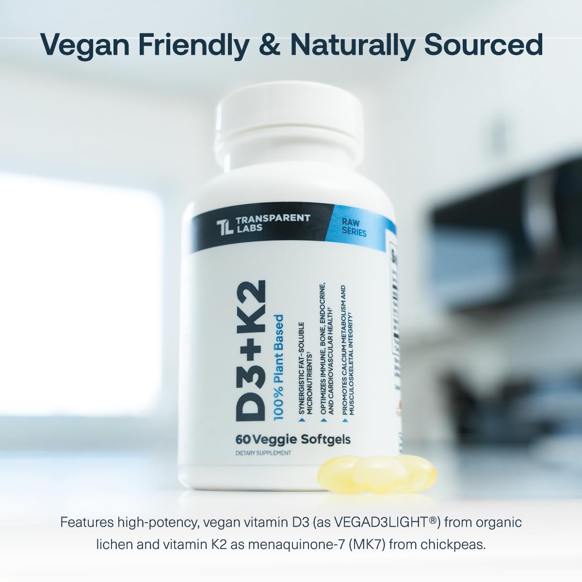 Transparent Labs D3 K2 capsules, présentation des capsules