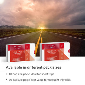 TRAVELSANA Pycnogenol 100mg gélules sur un fond blanc