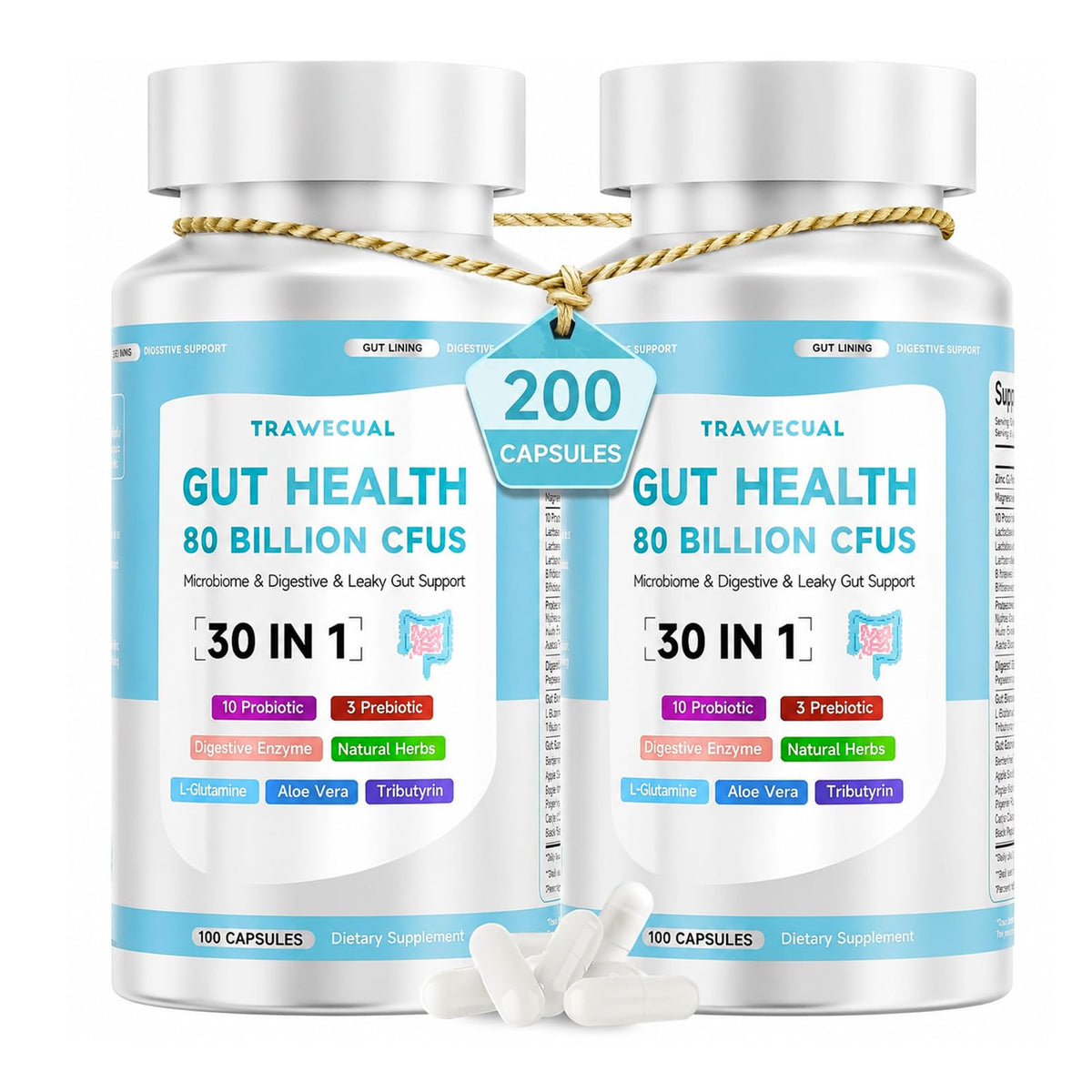 Trawecual 30 en 1 Compléments Alimentaires 200 Capsules vue de face