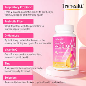 Trehealtt Probiotiques Vaginal 70 Milliards CFU - capsules dans le flacon