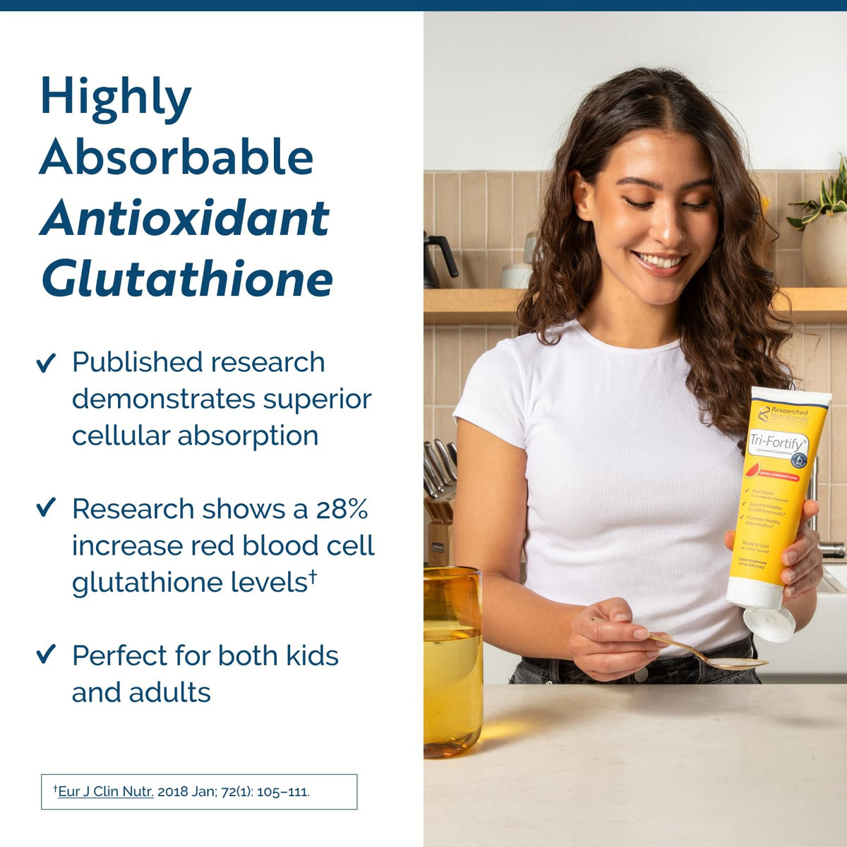 Tri-Fortify L Glutathione 5 Fl Oz tube side view