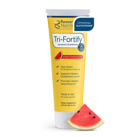 Tri-Fortify L Glutathione de Researched Nutritionals, tube avant avec étiquette