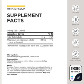 Tri-Magnesium Integrative Therapeutics capsules on a white background