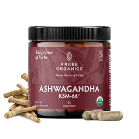 TRIBE ORGANICS Ashwagandha KSM-66 Bio 600mg capsules front view