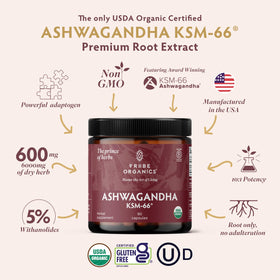 TRIBE ORGANICS Ashwagandha KSM-66 Bio 600mg capsules side view