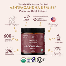 TRIBE ORGANICS Ashwagandha KSM 66 capsules - vue arrière