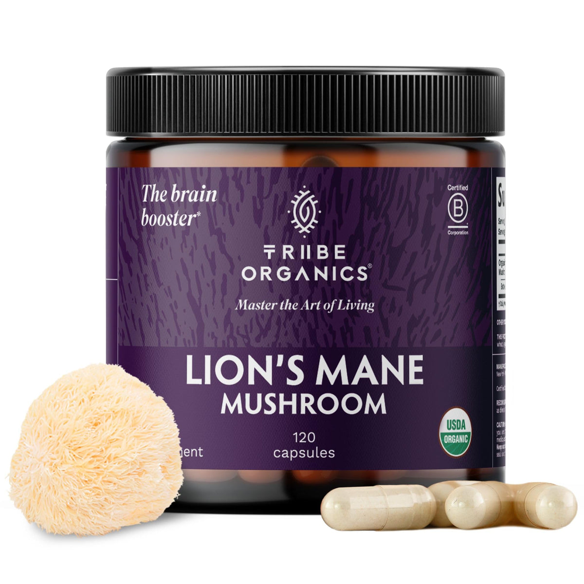TRIBE ORGANICS Lion’s Mane 1000mg 120 capsules végétales