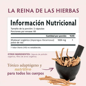 TRIBE ORGANICS Shatavari 120 capsules, vue de côté