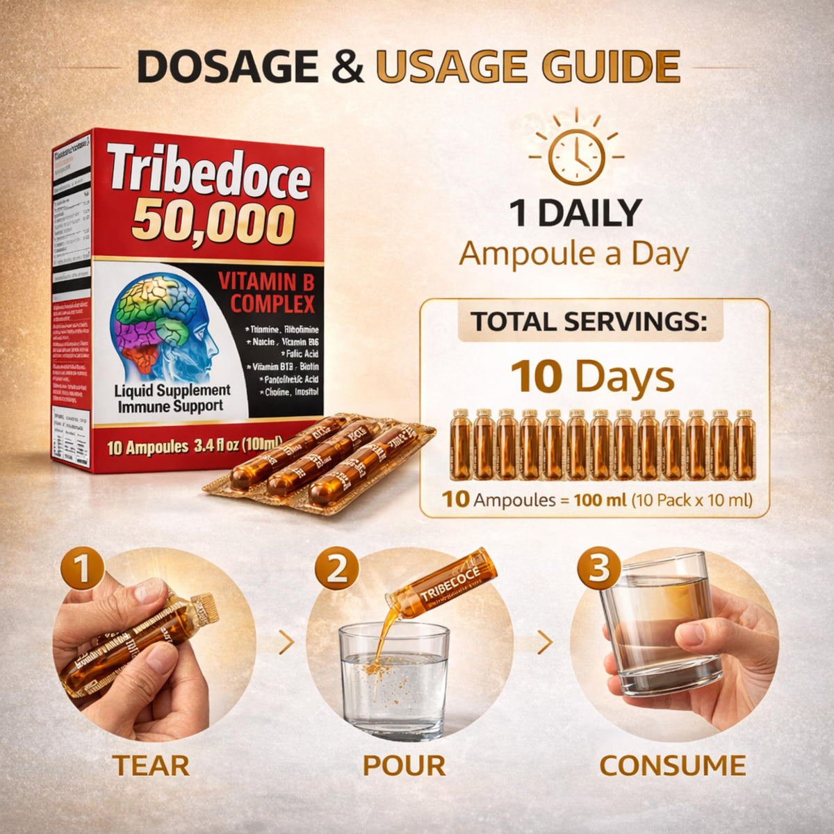 Tribedoce B-Complex 100 ml ampoules avec dose