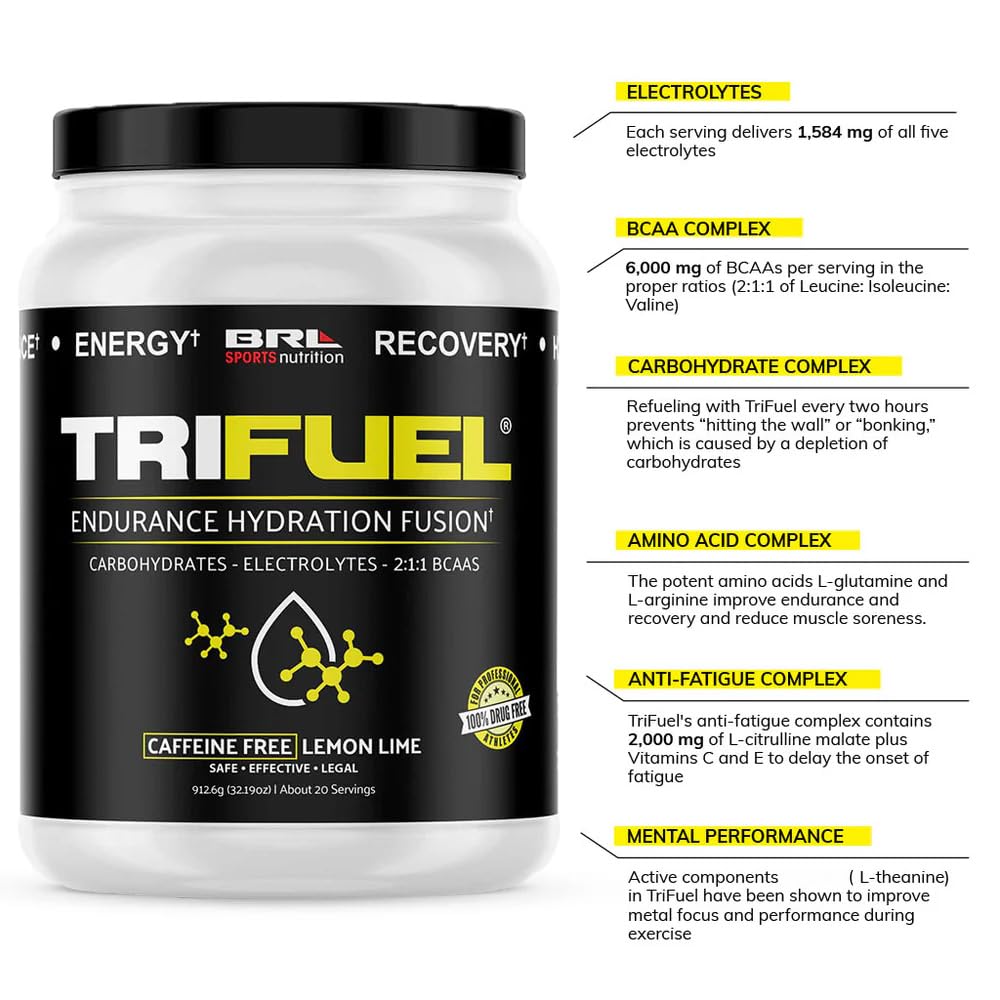 TriFuel Boisson Hydratante 3-en-1 Citron Vert avec une cuillère doseuse