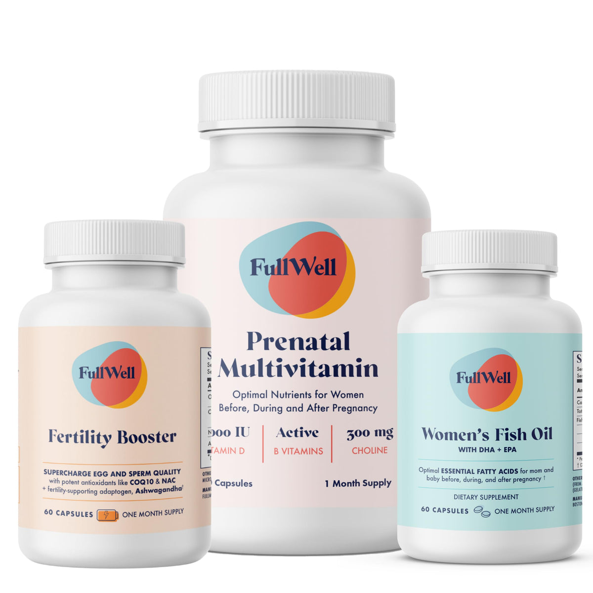 Trio de Fertilité Femmes FullWell, vue avant des capsules