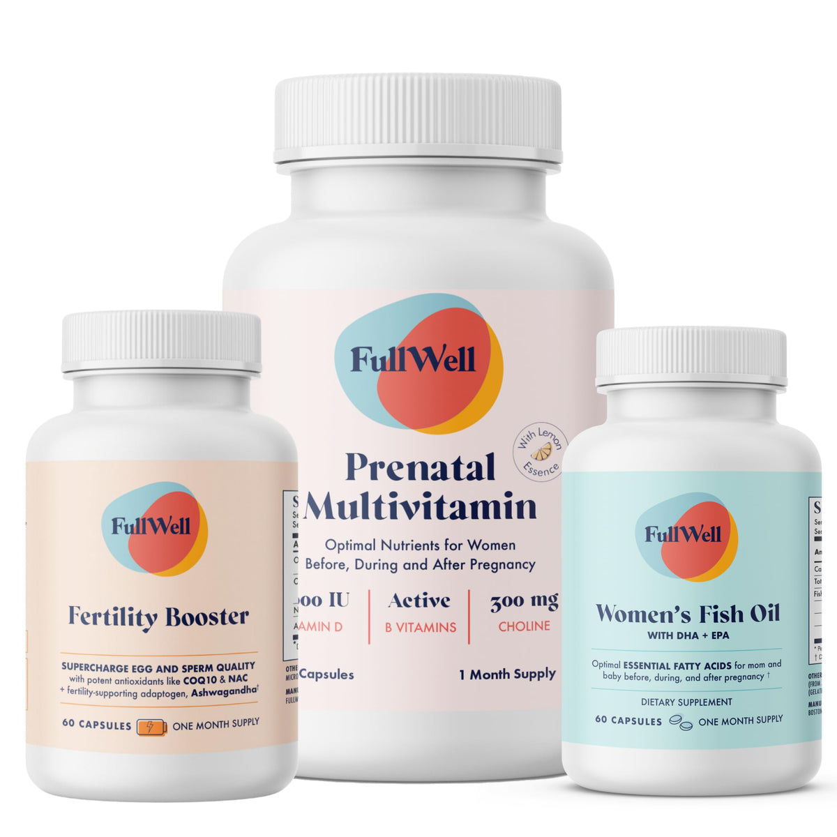 Trio de Fertilité FullWell, 30 capsules de multivitamines citronnées