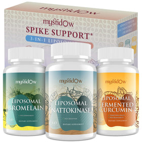 Trio de Soutien Spike Mystidow - Nattokinase, Bromélaïne, Curcuma en emballage