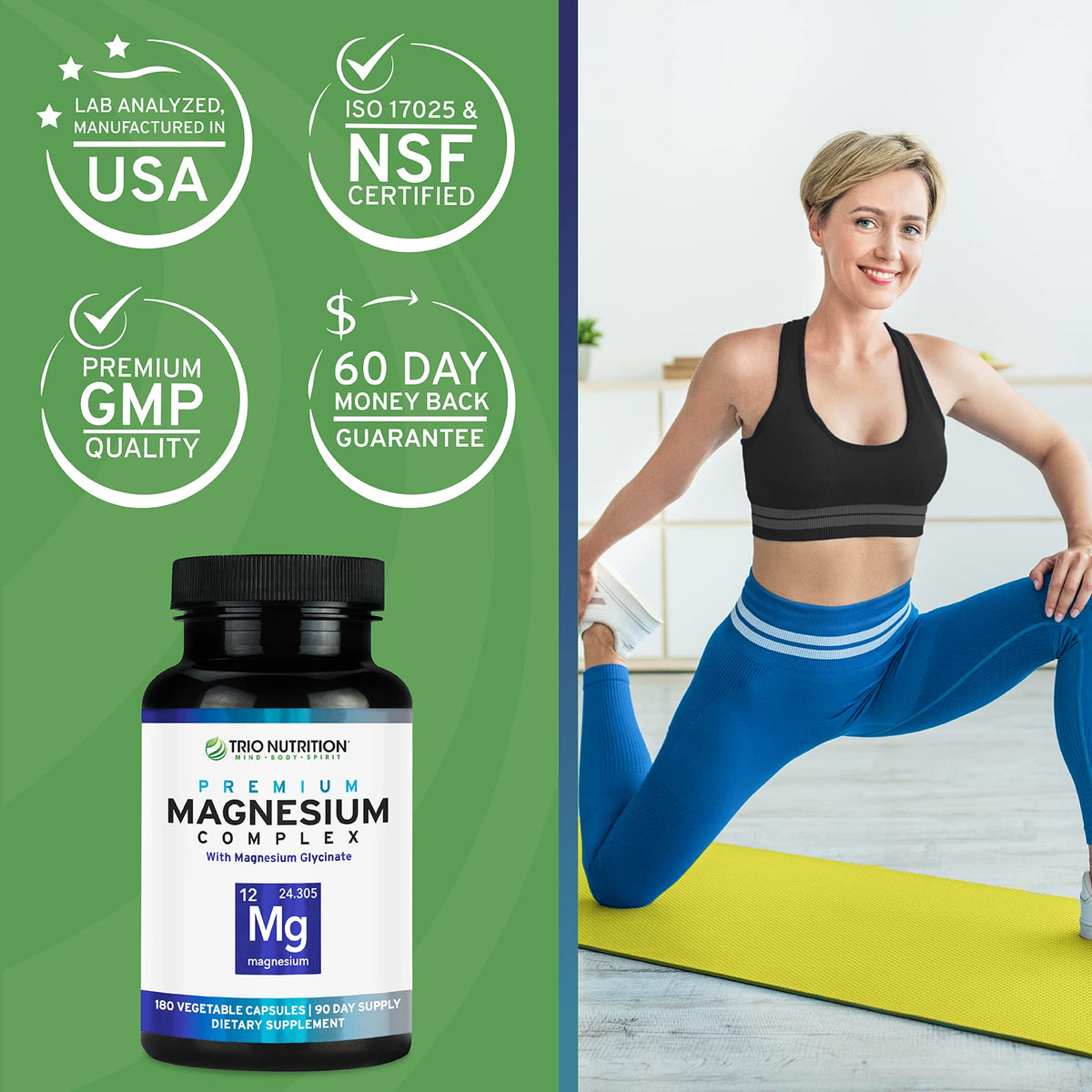 TRIO NUTRITION Complexe de Magnésium Glycinate 420mg, ingrédients