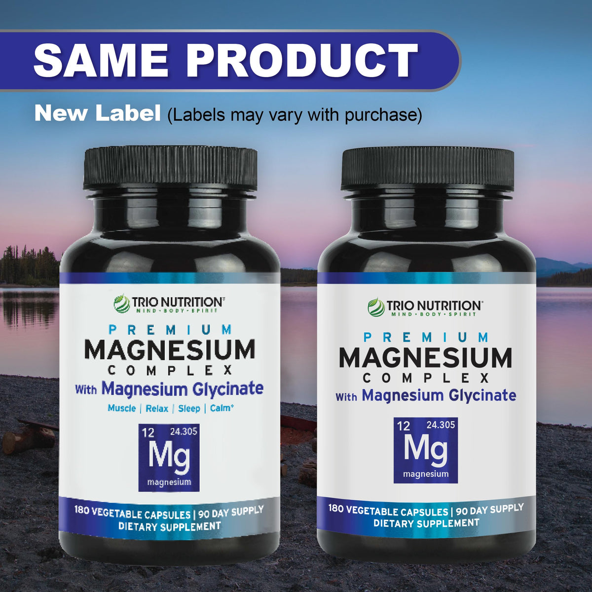 TRIO NUTRITION Complexe de Magnésium Glycinate 420mg, vue de l'arrière