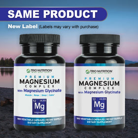 TRIO NUTRITION Complexe de Magnésium Glycinate 420mg, vue de l'arrière