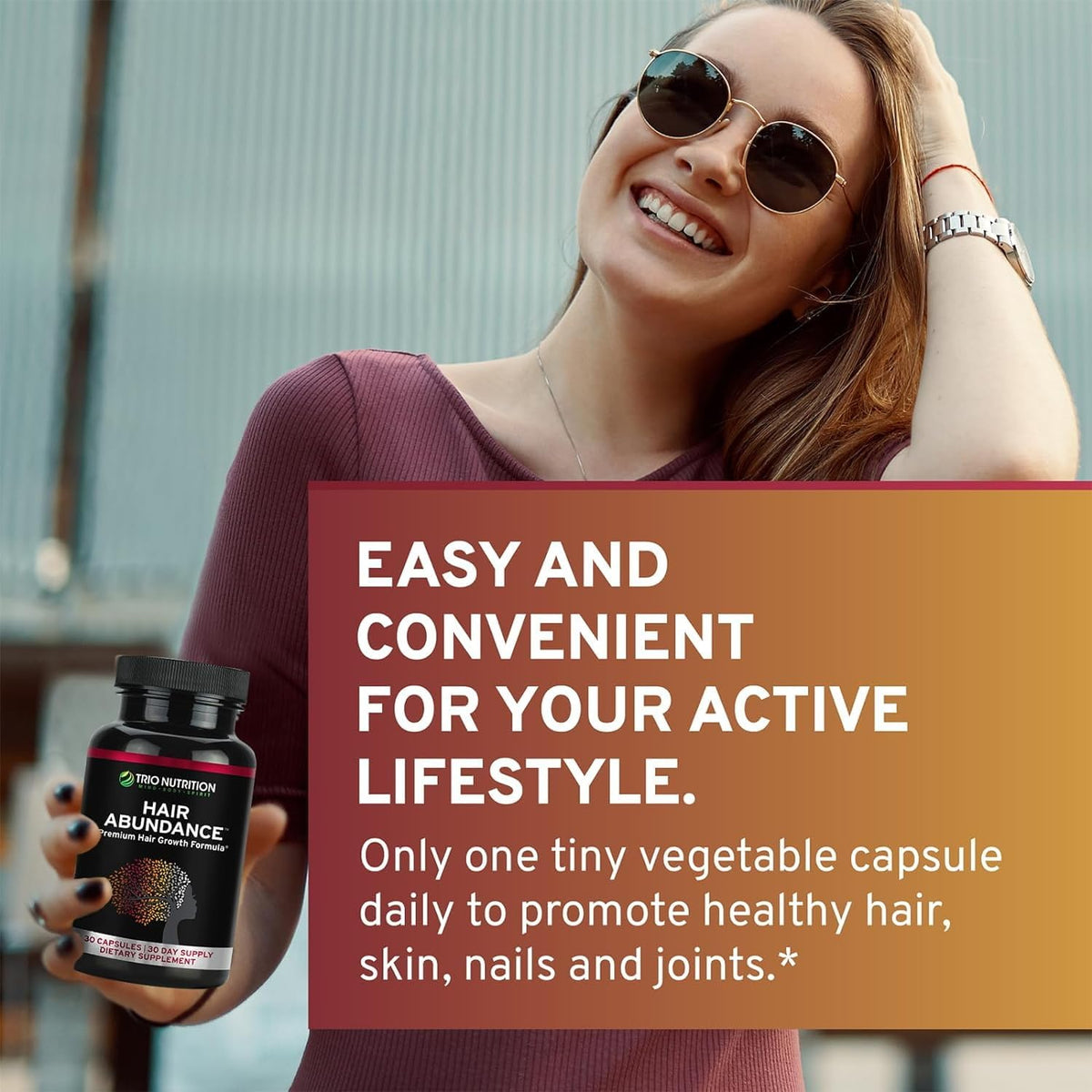 TRIO NUTRITION Hair Abundance Biotine 10 000 mcg - ingrédients sur l'étiquette