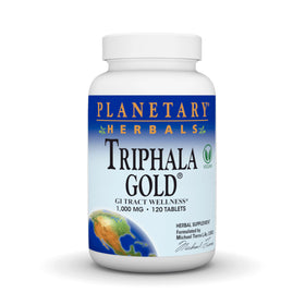 Triphala Gold 1000mg de Planetary Herbals, 120 comprimés, vue de face