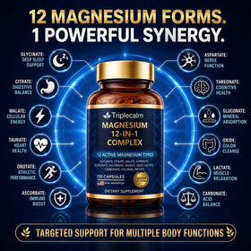 Triplecalm Complément Alimentaire Magnésium 12 en 1 1000mg côté