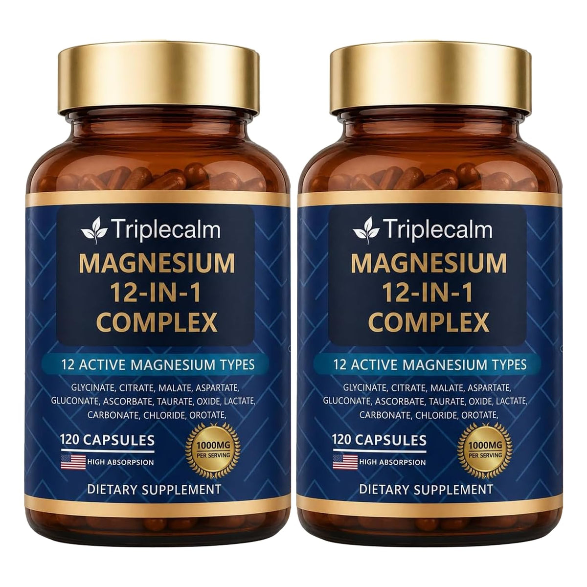 Triplecalm Complément Alimentaire Magnésium 12 en 1 1000mg face