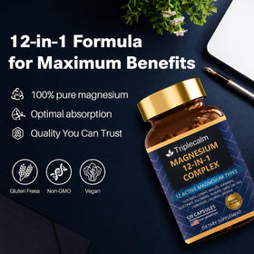 Triplecalm Complément Alimentaire Magnésium 12 en 1 1000mg format
