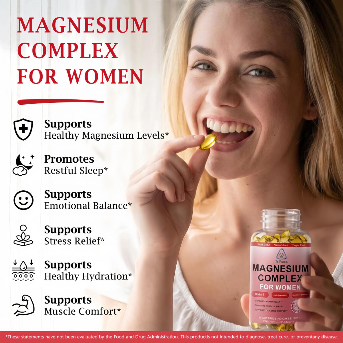 TriPurris Complexe Magnésium 16-en-1 gélules liquides côté
