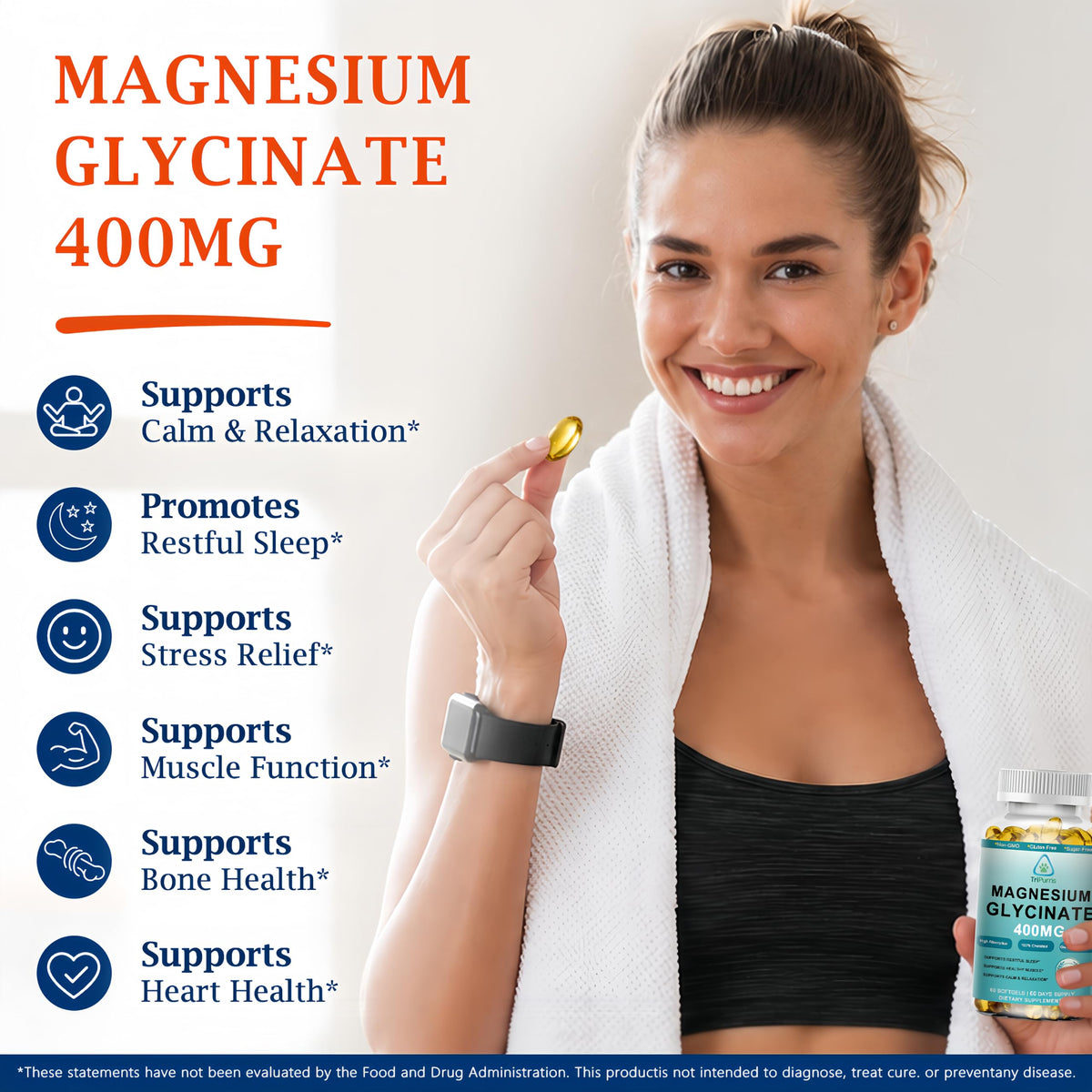 TriPurris Magnésium Glycinate 400mg gélules liquides arrière