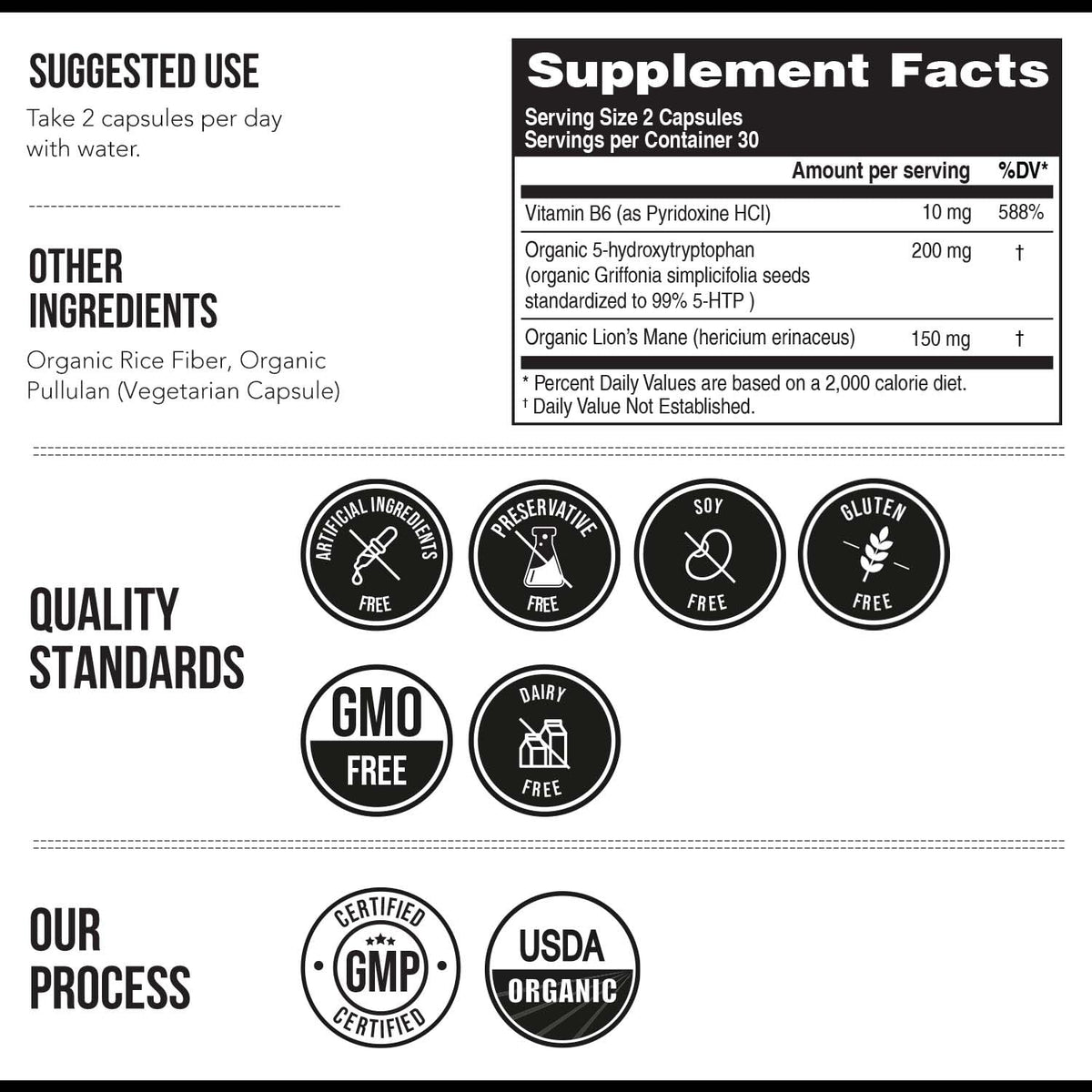 Triquetra Health 5-HTP Bio 200 mg présentation avec des éléments de bien-être
