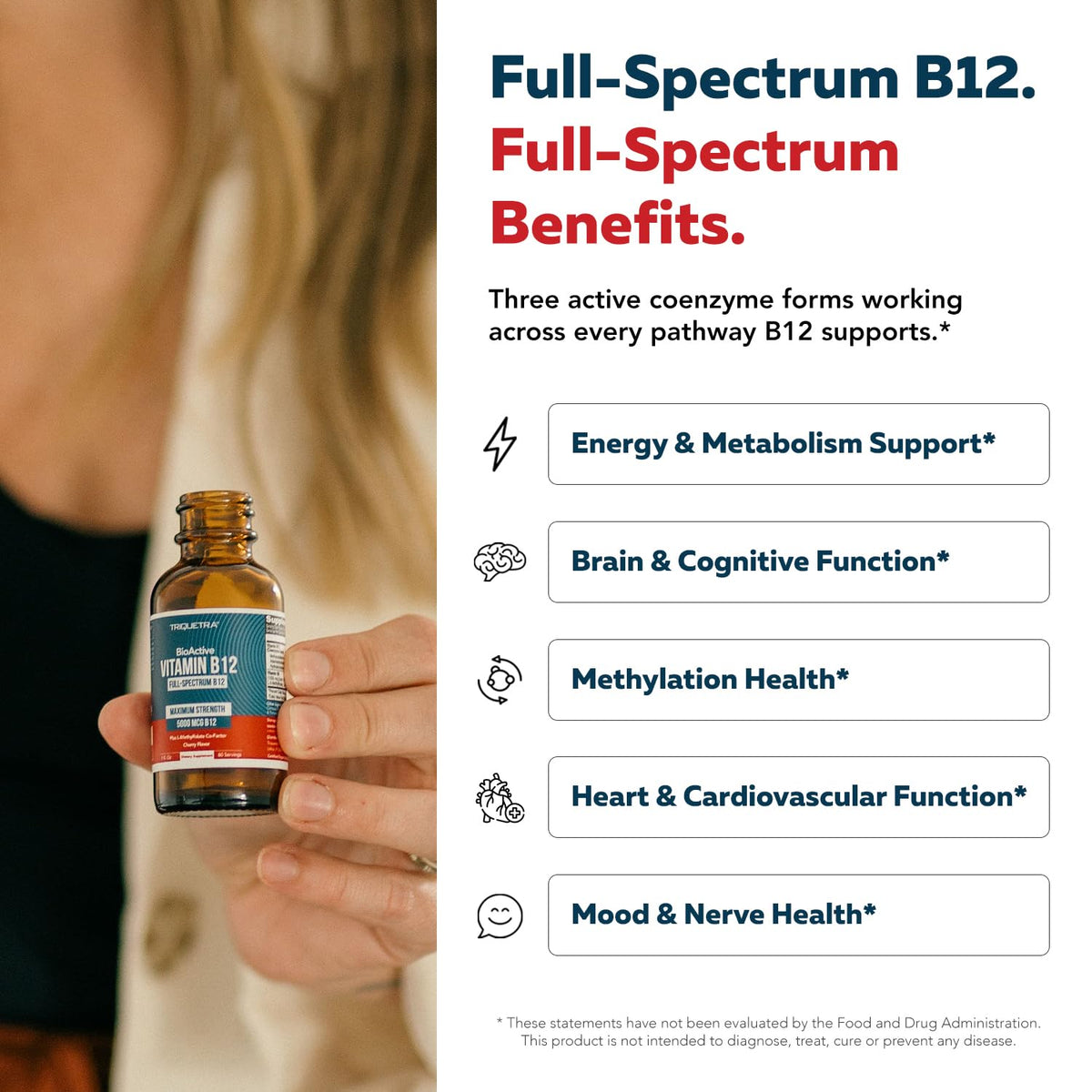 Triquetra Health B12 5000 mcg bouteille avec bouchon