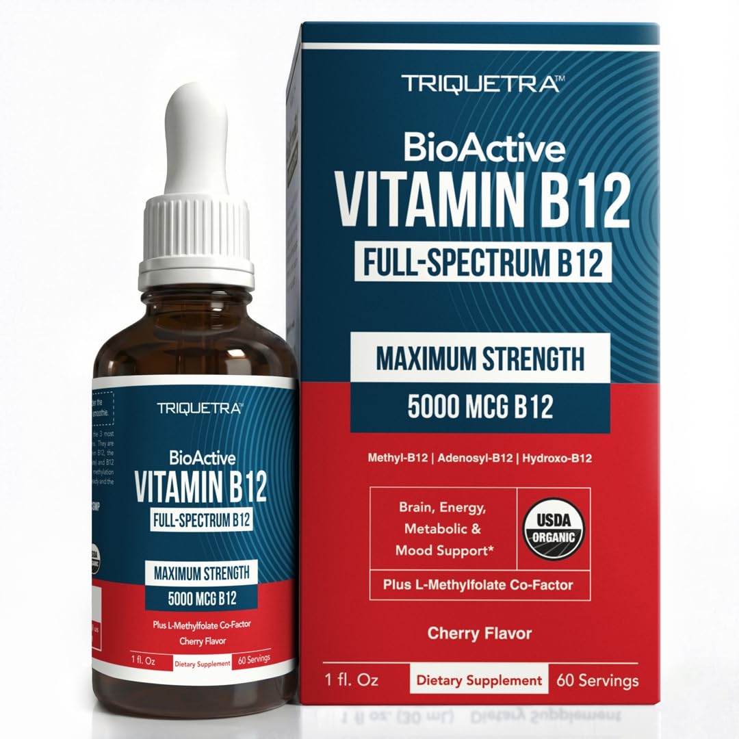 Triquetra Health B12 5000 mcg flacon avant avec étiquette berry