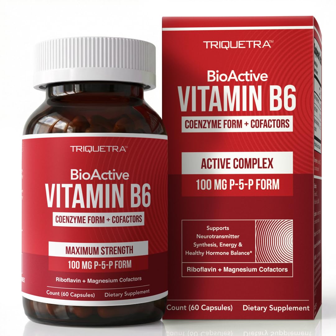 Triquetra Health BioActive Vitamine B6 100mg capsules front view
