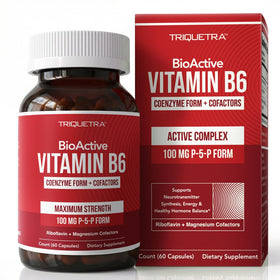 Triquetra Health BioActive Vitamine B6 100mg capsules front view